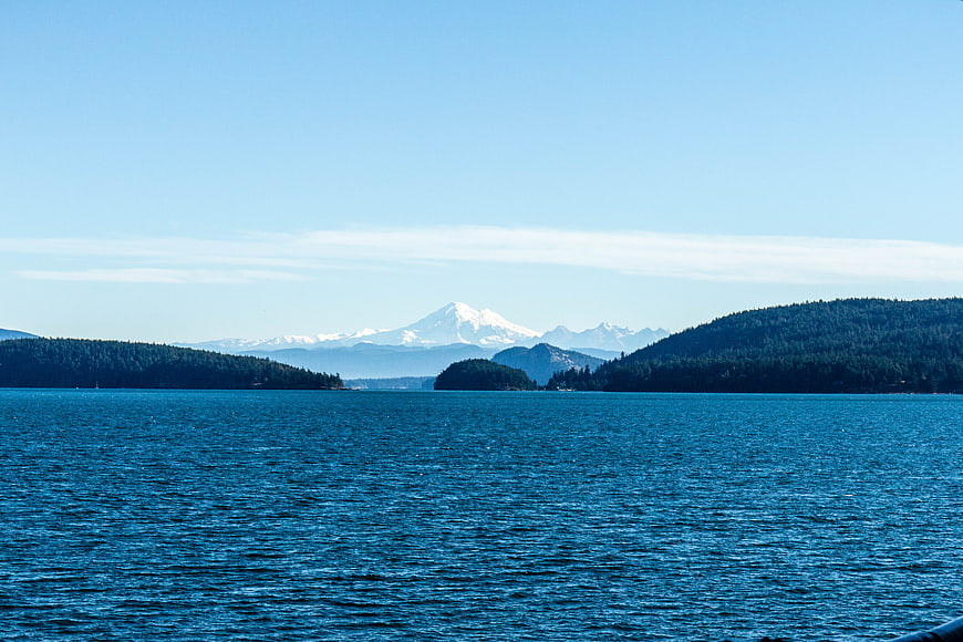 Scenic View of Snow-Capped Mountain Across Blue Water