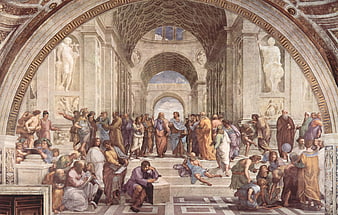 Raphael School of Athens fresco reproduction