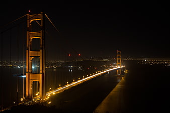Golden Gate Bridge Night Long Exposure San Francisco