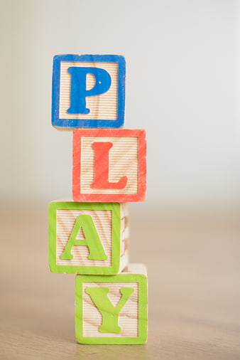 Stacked Wooden Blocks Spelling Play