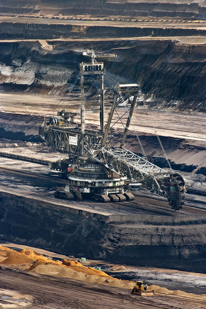 Massive Bucket Wheel Excavator in Open Pit Coal Mine