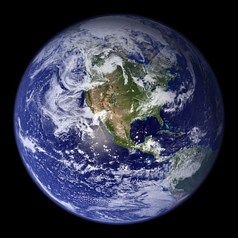 Planet Earth view from space showing North America