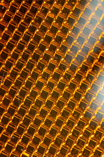 Abstract Glowing Amber Grid Pattern Texture