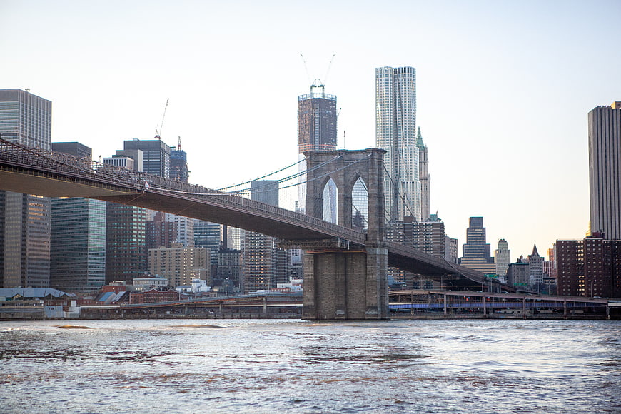 Brooklyn Bridge and Manhattan Skyline at Sunset