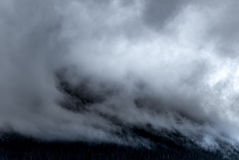Dramatic Storm Clouds Over Dark Forest Landscape