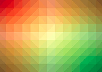 Abstract Geometric Gradient Background with Red, Orange, and Green Triangles