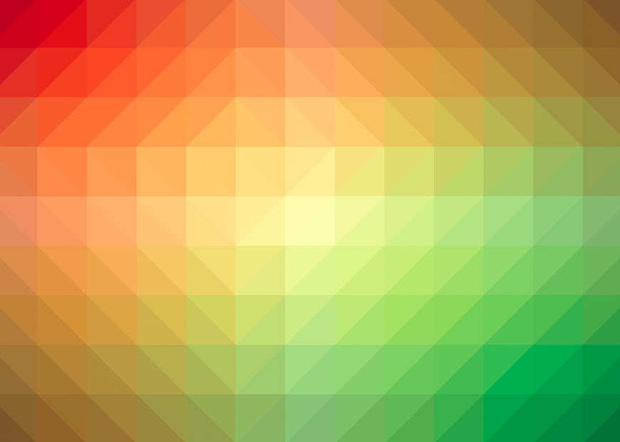 Abstract Geometric Gradient Background with Red, Orange, and Green Triangles