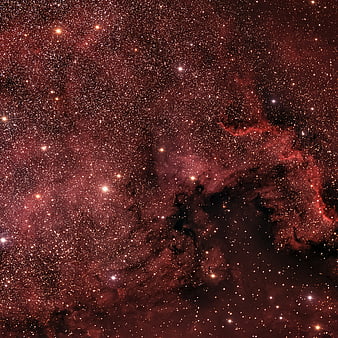 Red Nebula and Star Field Deep Space Astrophotography
