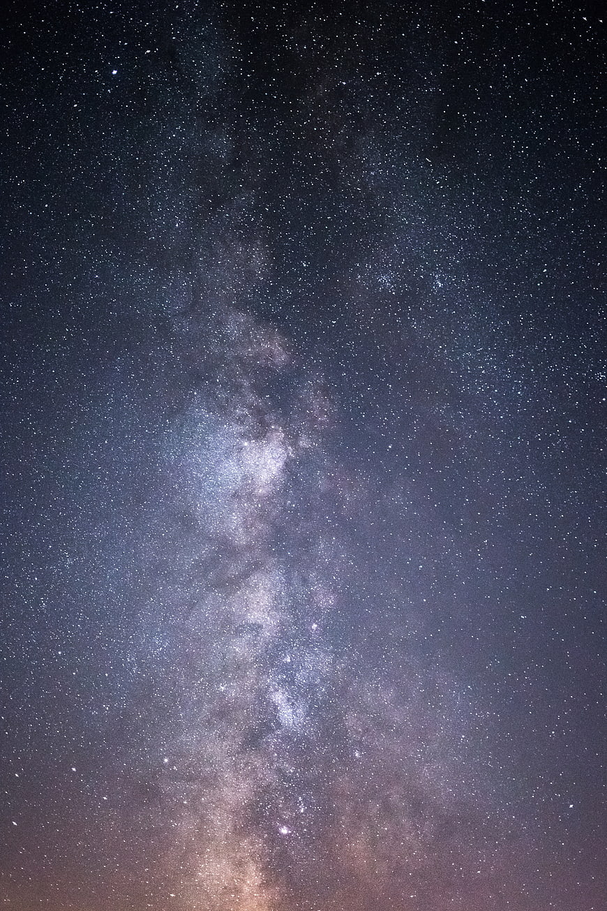 Milky Way Galaxy Vertical Night Sky Astrophotography