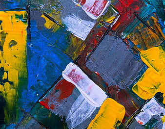Abstract Acrylic Painting Texture with Thick Impasto Brushstrokes