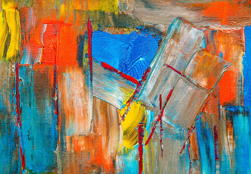 Abstract Acrylic Painting with Vibrant Brushstrokes and Texture