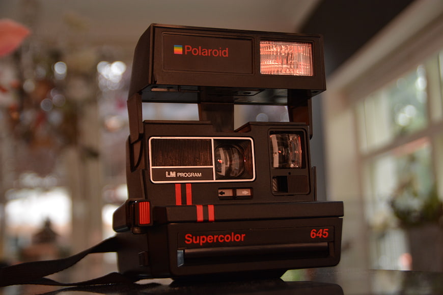 Vintage Polaroid Supercolor 645 Camera Close-Up