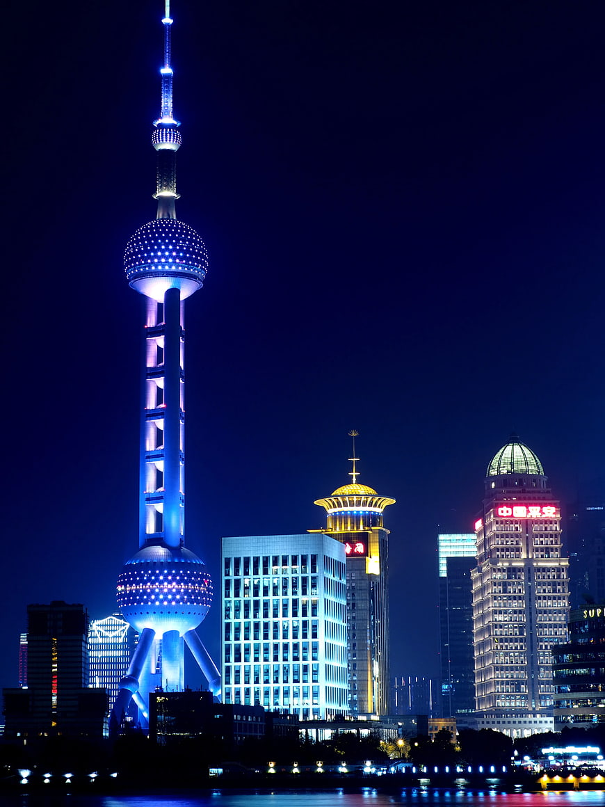 Oriental Pearl Tower Shanghai Skyline Night View