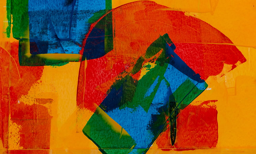 Abstract Art with Bold Colors and Textured Layers