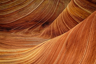 Abstract Red Sandstone Rock Formations with Wavy Stripes