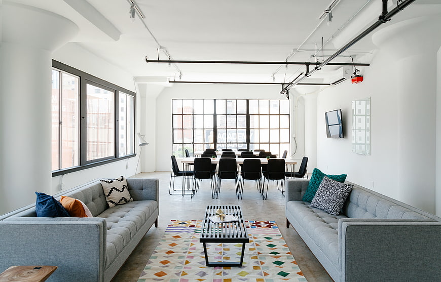Modern Industrial Loft Office with Meeting Room and Lounge