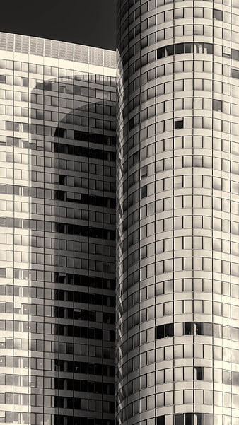 Black and white modern skyscraper architecture facade