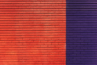 Vibrant Orange and Purple Brick Wall Texture Background