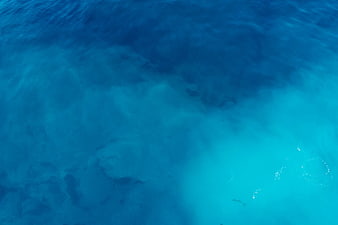Aerial View of Turquoise and Deep Blue Ocean Water