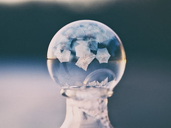 Frost Crystals Inside a Glass Ornament