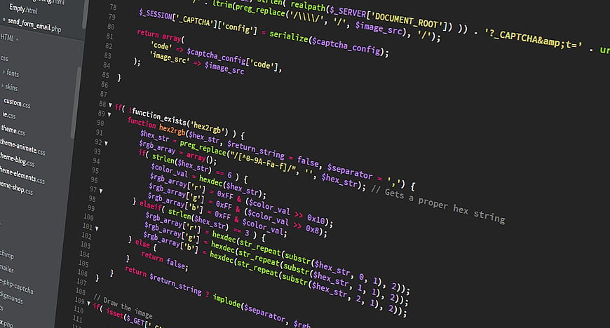 PHP Code Editor Screen with Syntax Highlighting