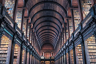 Grand Arched Hallway of Trinity College Library Dublin
