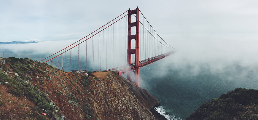 Golden Gate Bridge in Fog, San Francisco