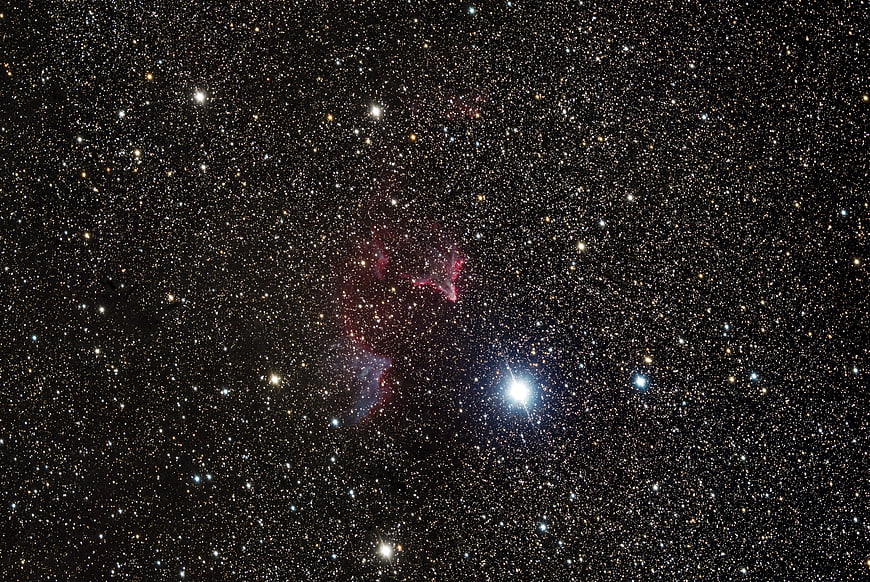 Deep Space Astrophotography of Star Cluster and Nebula