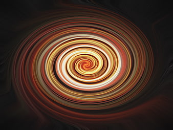 Abstract Swirling Spiral Pattern in Warm Orange and Yellow Tones