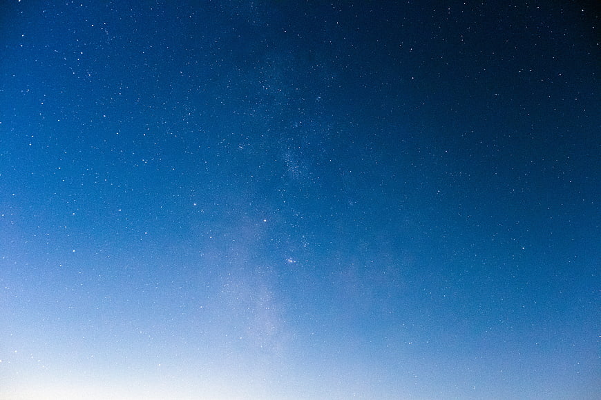Milky Way Galaxy in Deep Blue Night Sky