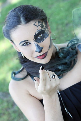 Woman with Gothic Day of the Dead Makeup Portrait