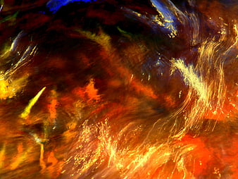 Abstract fiery orange and blue fluid texture background
