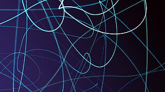 Abstract Blue Light Trails on Dark Background