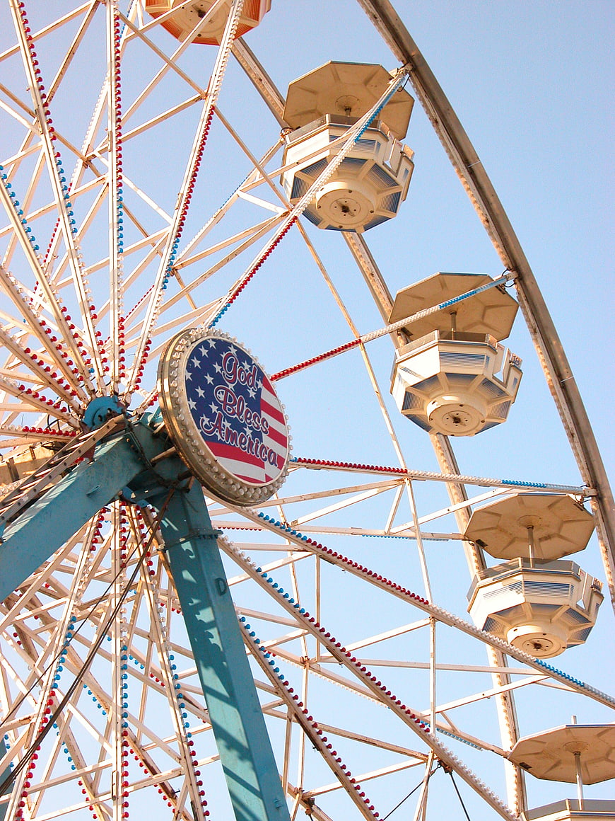 Ferris Wheel with God Bless America Sign at State Fair