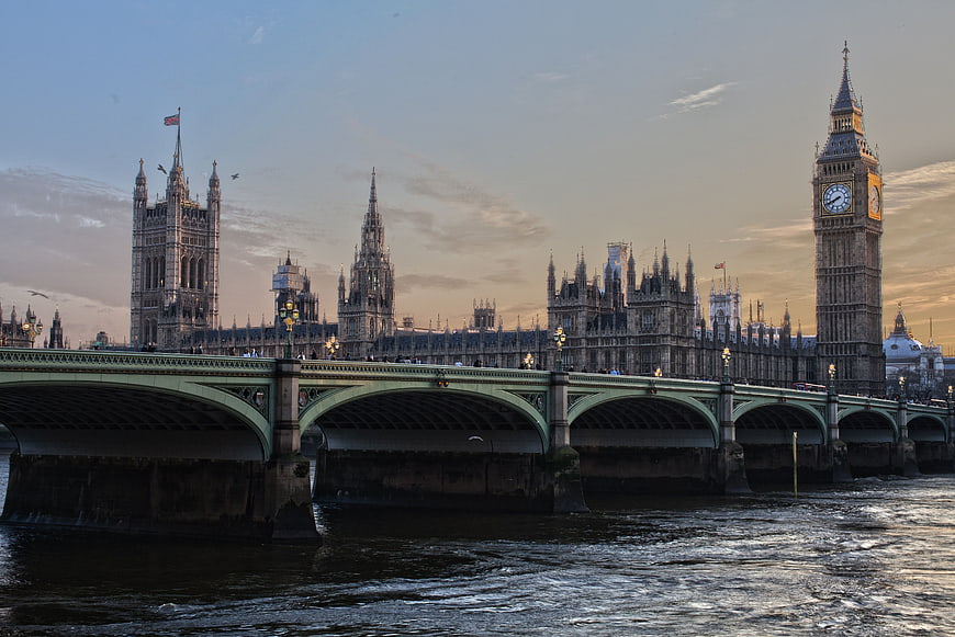 Westminster Bridge and Big Ben at Sunset