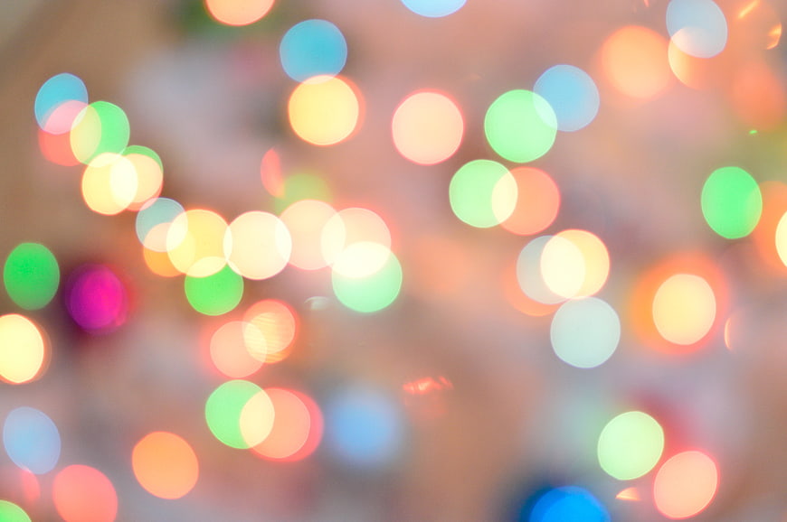 Colorful Christmas Bokeh Lights Background