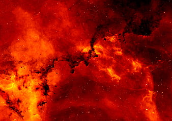 Vibrant Red and Orange Solar Flare Nebula Background
