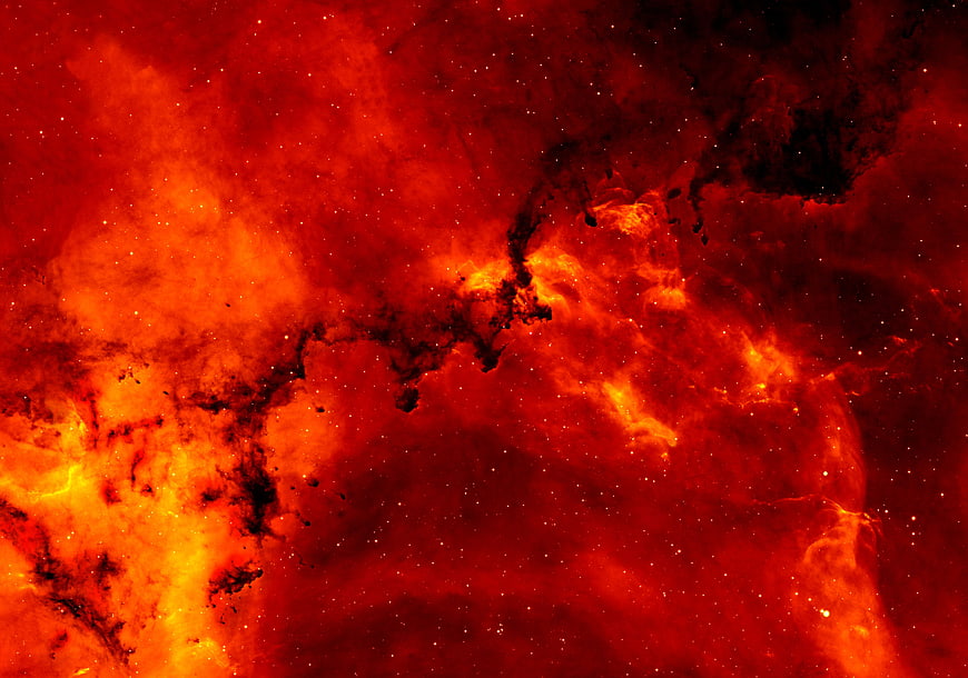 Vibrant Red and Orange Solar Flare Nebula Background