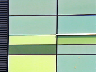 Modern Green and Yellow Building Facade Abstract Pattern