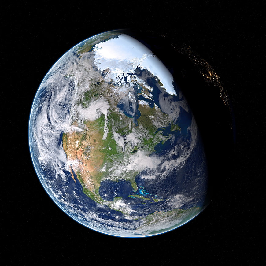 Earth from Space Illustration with North America