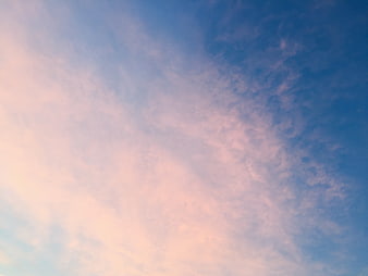 Soft Pink and Blue Sky with Wispy Clouds