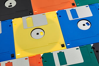 Colorful Retro Floppy Disks Background Pattern