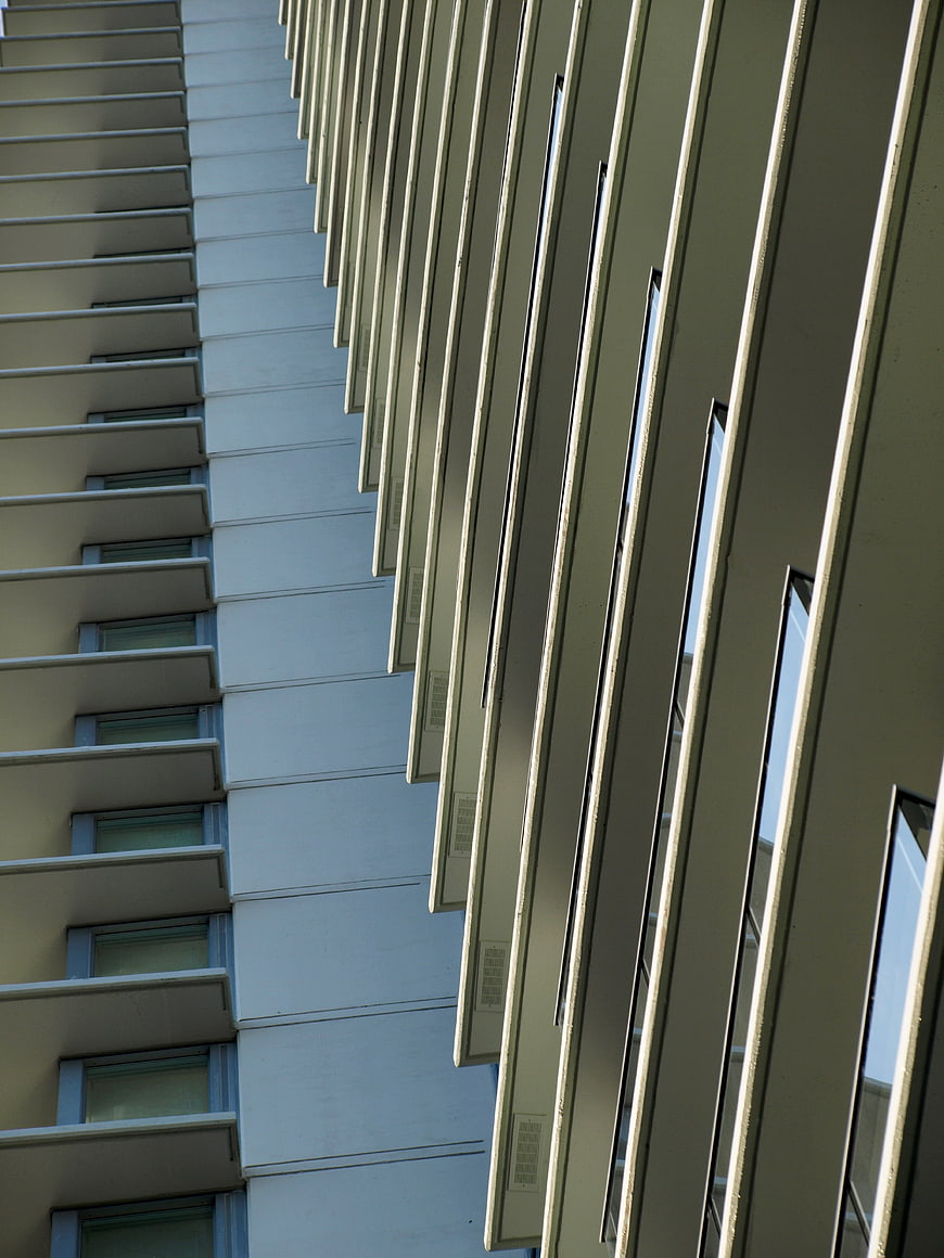 Abstract architectural perspective of modern building facade