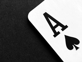 Close-up of Ace of Spades Playing Card Corner