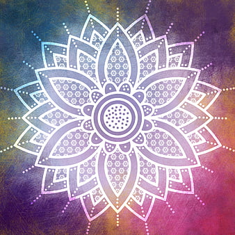 Colorful Vintage Mandala Pattern on Textured Background