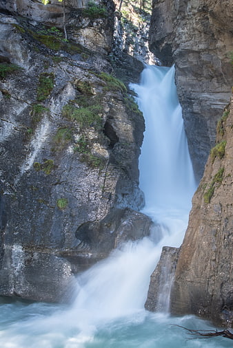 Long Exposure Takakkaw Falls Waterfall in Rocky Mountains