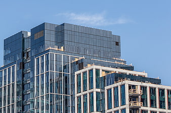 Modern Glass Office Building Under Construction