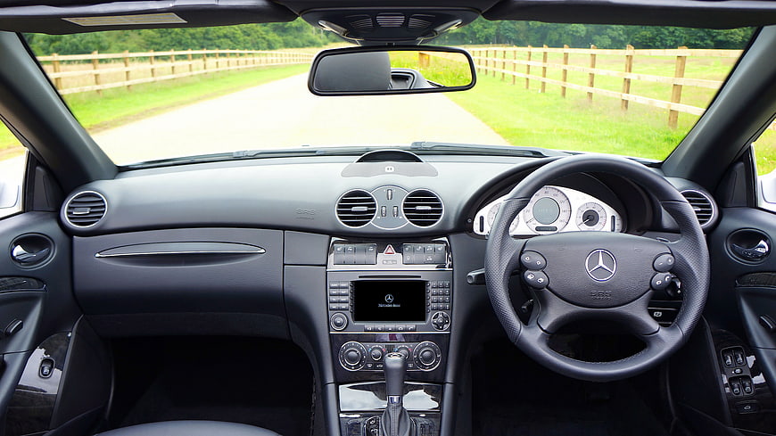 Mercedes-Benz SLK Interior Dashboard and Steering Wheel View