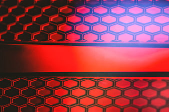Abstract Red and Blue Hexagonal Honeycomb Pattern Background