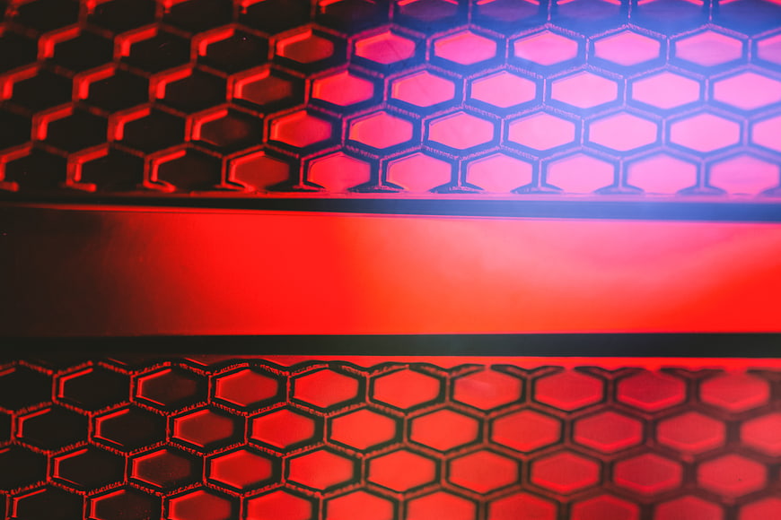 Abstract Red and Blue Hexagonal Honeycomb Pattern Background
